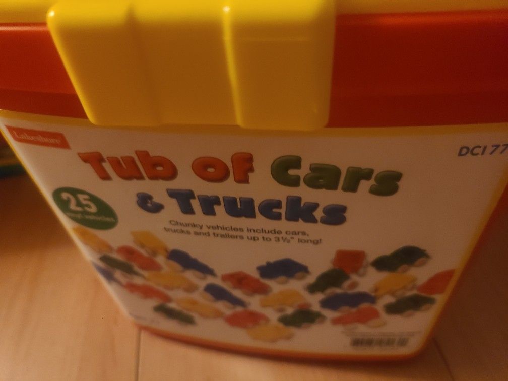 Toys Tub Of Cars And Trucks Brand New Never Open