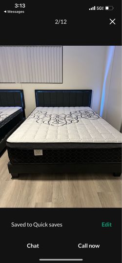 New Queen bed frame with mattress