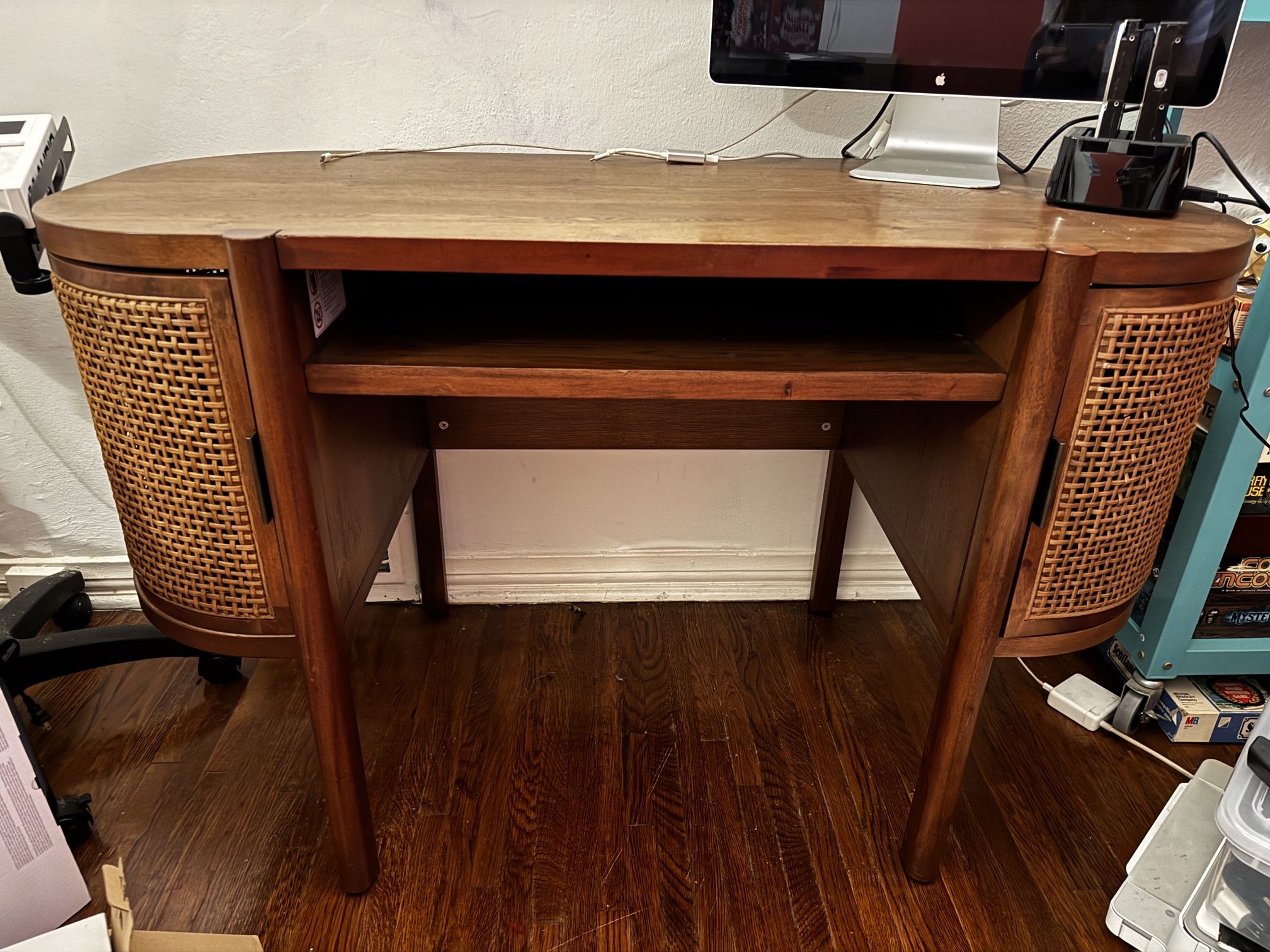 Caned Accent Dark Brown Desk