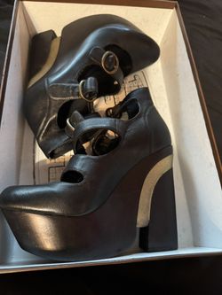 Black Jeffrey Campbell Leather Platforms