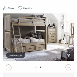 Moving sale- 5 Furniture Pieces - Solid Wood - Bunk Bed Set 