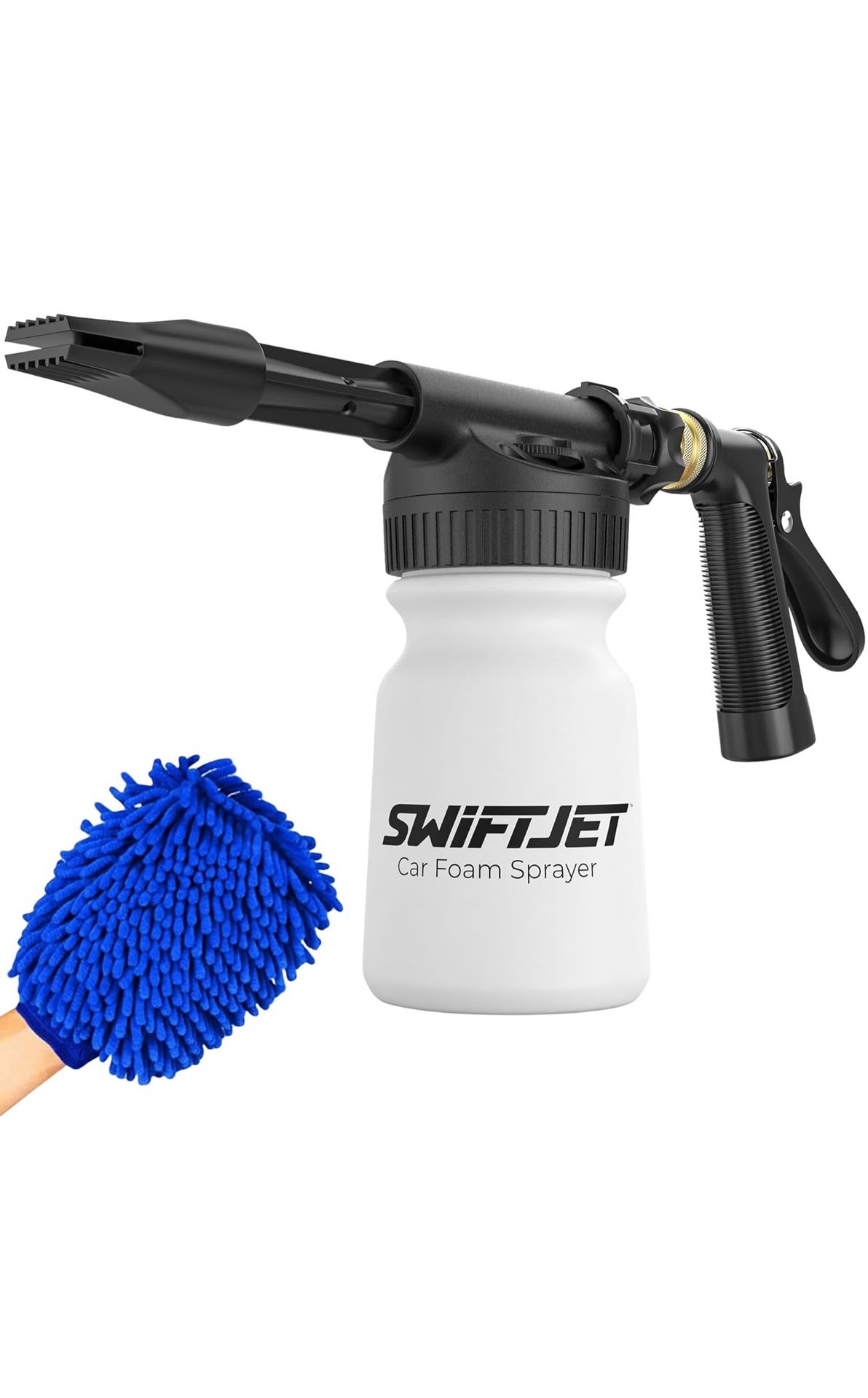 SwiftJet Car Wash Foam Gun, Microfiber Wash Mitt,