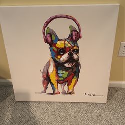 Colorful dog canvas art