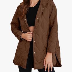 Casual Diamond Quilted Hooded Lightweight Jackets