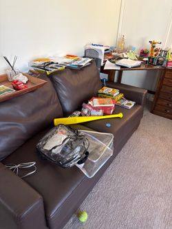 Leather sleepover sofa