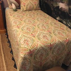 Like New Twin Upholstered Bed with Mattress 
