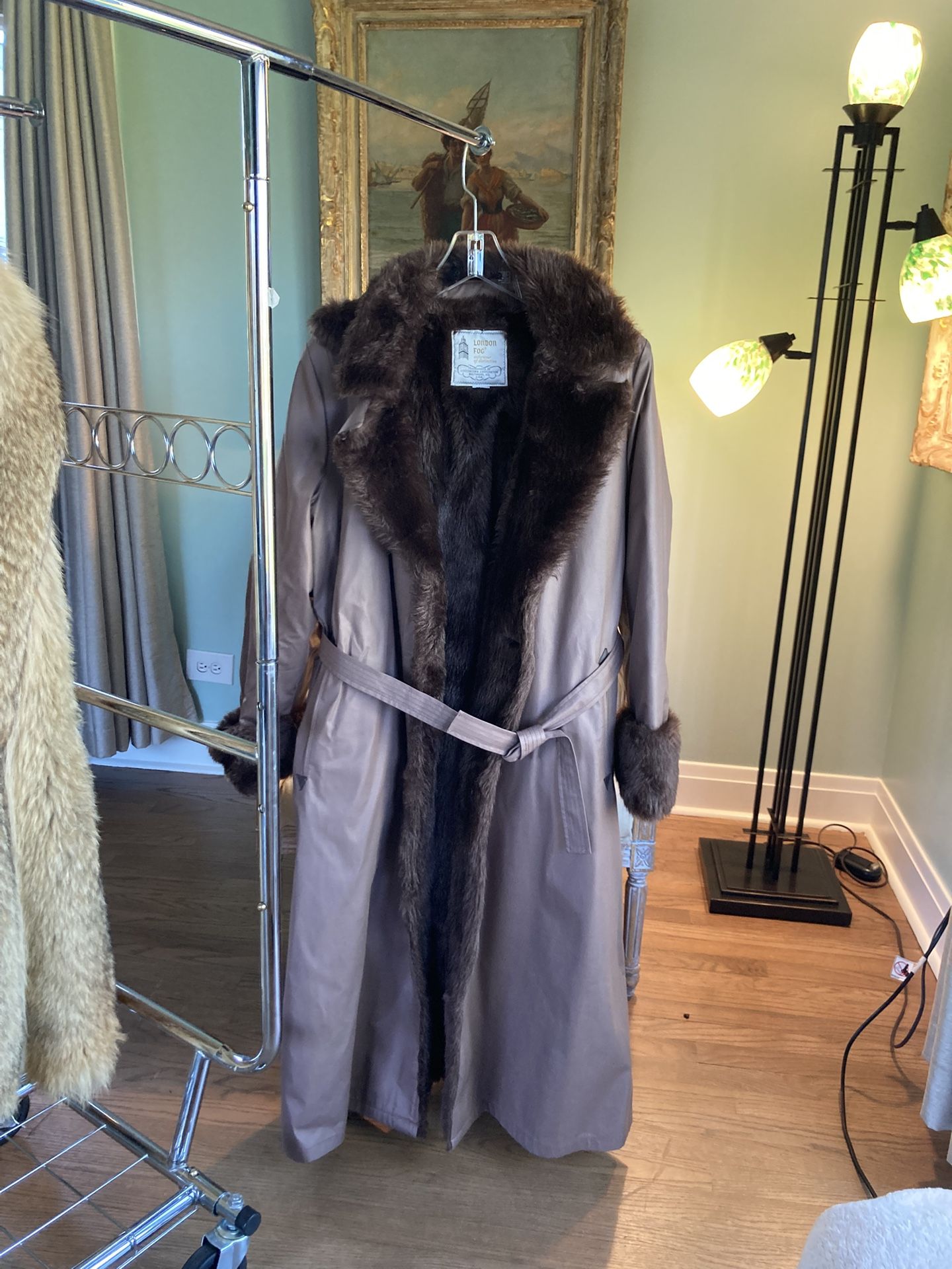 London Fog Fur Trenchcoat