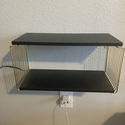 2x BLACK + GOLD FLOATING SHELF