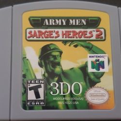 Army Men Sarge's Heroes 2 Nintendo 64 Video Game Cartridge N64
