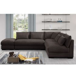 New! Ultra comfortable Dark Brown Sectional Sofa, Deep Seating Sectional Couch, Sofa, Large Couch For Living Room, Sectionals, Sofas, Soft Plush Secti