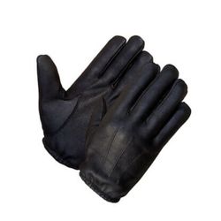 New Black Deerskin Leather Police Gloves