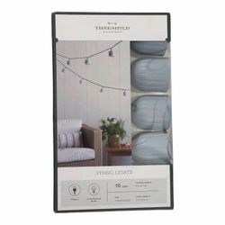 New Threshold String Lights for Patio Indoor Outdoor Light Blue Ribbed Plug In