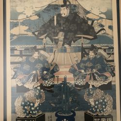 Antique Japanese Art triptych