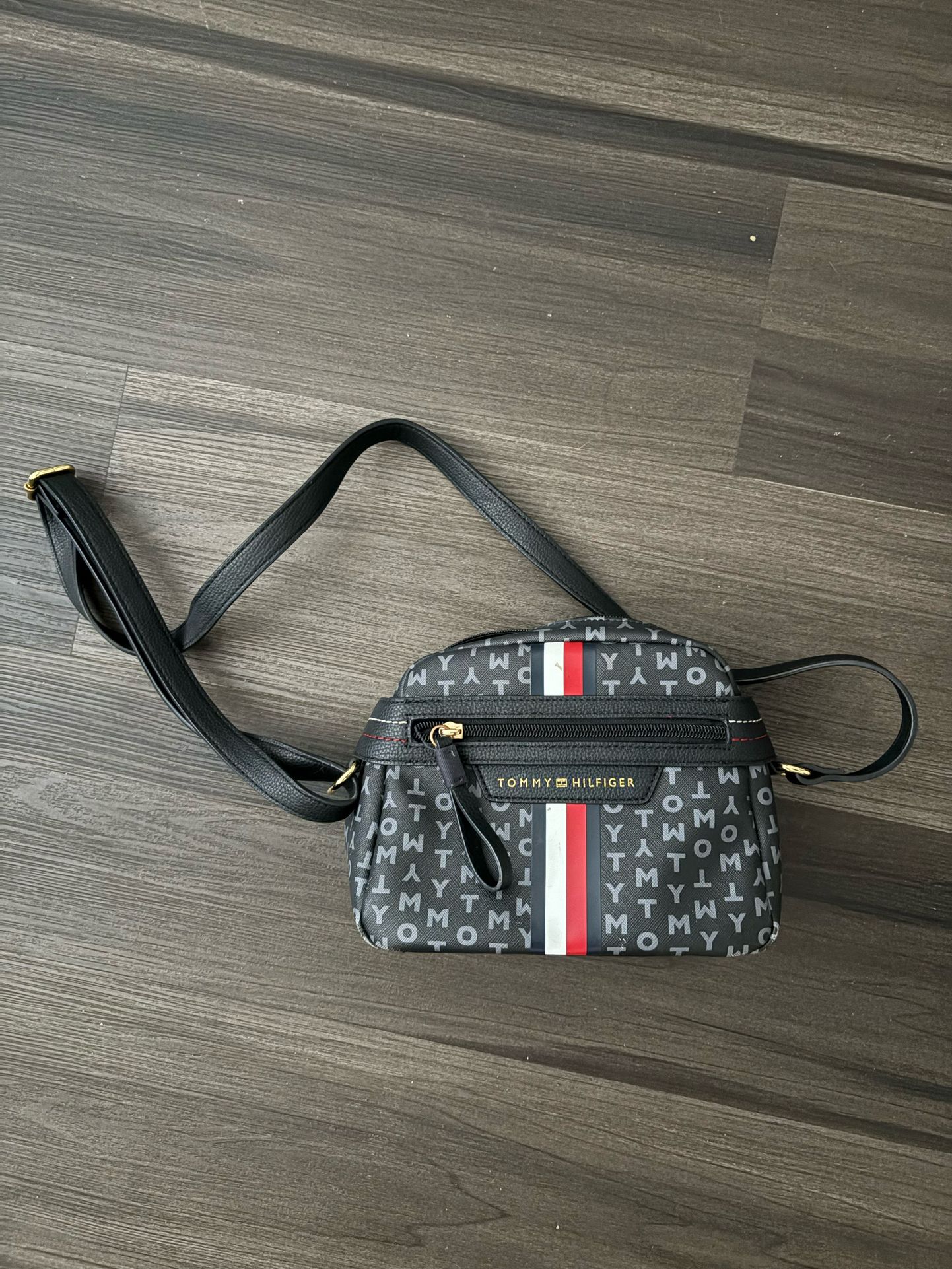 Tommy Hilfiger black white and red crossbody bag