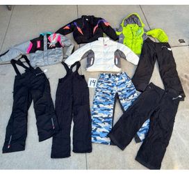 Junior boys & girls size 14, 16,&18 snow clothes. Winter jackets pants and bibs