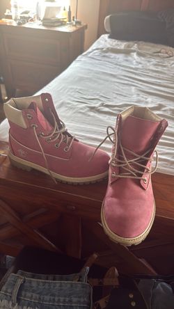 Pink Timberland boots