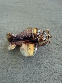 Vintage Reed & Barton Wind-Up Musical Airplane Figurine Silverplate Collectible 4”