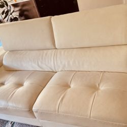 White faux Leather Couch