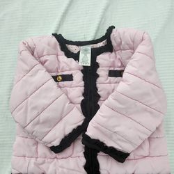 Little Me Girls Pink with Black Trim Coat/Jacket Size 12 Months