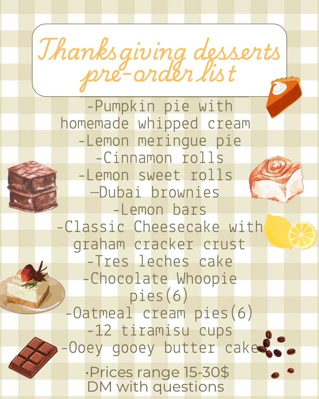 Thanksgiving Desserts/treats