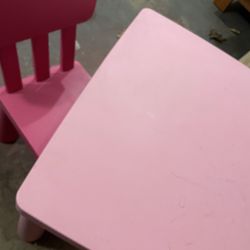 Pink Table And Chair