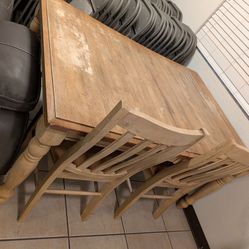Wood Dining Table With 4 Chairs And Bench