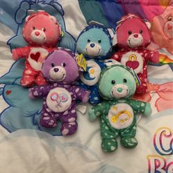 8” MWT New Style Care Bears PJ Party Love A Lot Bedtime Secret Share Wish Bears