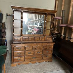 Dresser With Mirror/ Hutch Style Upper 