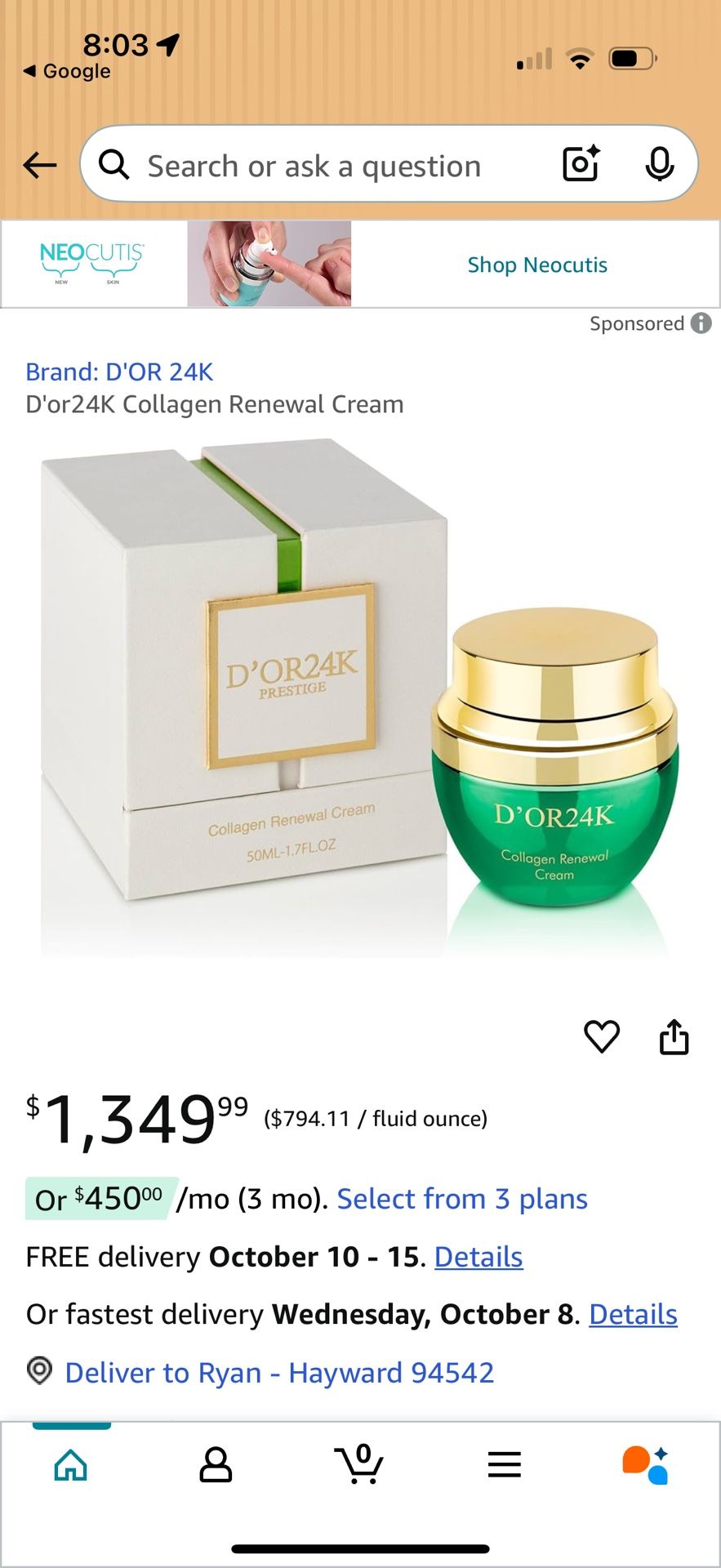 Luxurious D’or 24k Collagen Renewal Cream