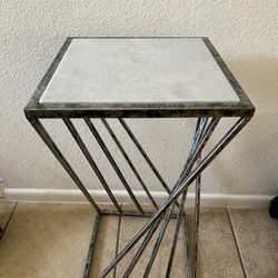 Metal & White Marble Table