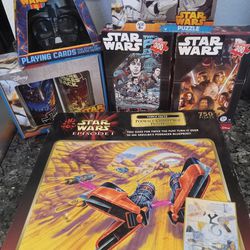 Star Wars Lot Puzzles, Playing Cards, Glassware Set