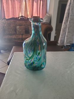 Home Decor Glass With Cork Bottle