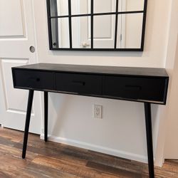 Black 3 Drawer Console Table 