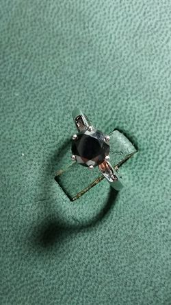 Black Diamond in White Gold Engagement & Wedding Band set. Includes Men's black diamond ring