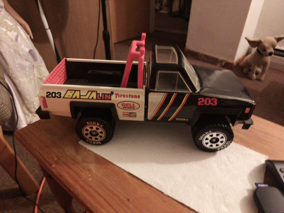 Large Metal Tonka Truck Black White 13 1/2 X 5 1/2 X 6