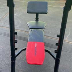 Weight Bench W/  Leg Extension And Weights