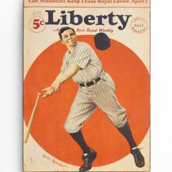Vintage-Style Babe Ruth Liberty Magazine Cover Wall Art / Plaque