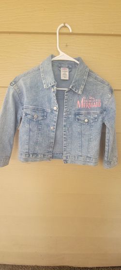 GIRLS LITTLE MERMAID JEAN JACKET SIZE SMALL IN EXCELLENT CONDITION
