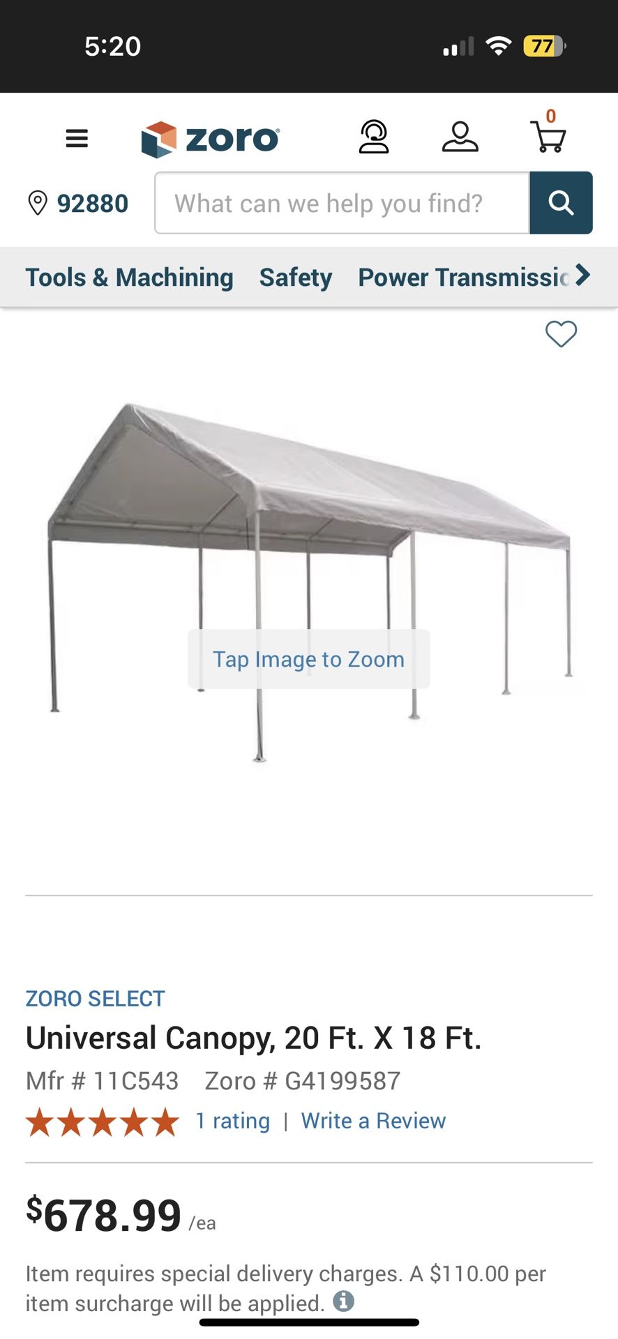 20 ft x 18 ft White Multi-Use Canopy – Heavy Duty