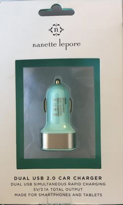 Nanette Lepore Dual USB 2.0 Car Charger Teal