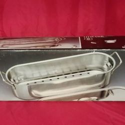 New in Open Box Himark Stainless 3 Piece Steel Fish Poacher