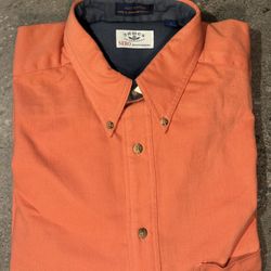 Men’s Size Lg James Inc. In Coral Long Sleeve Button Down 25 X 29 Arm 27. NWOT.