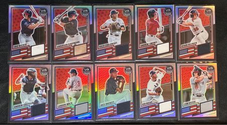 USA Stars & Stripes Baseball Relic Cards Lot of 10