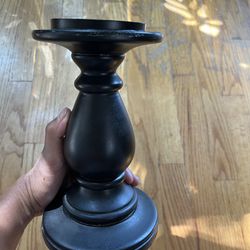 Black Color Pillar Candle Holder 8.50 In Height 