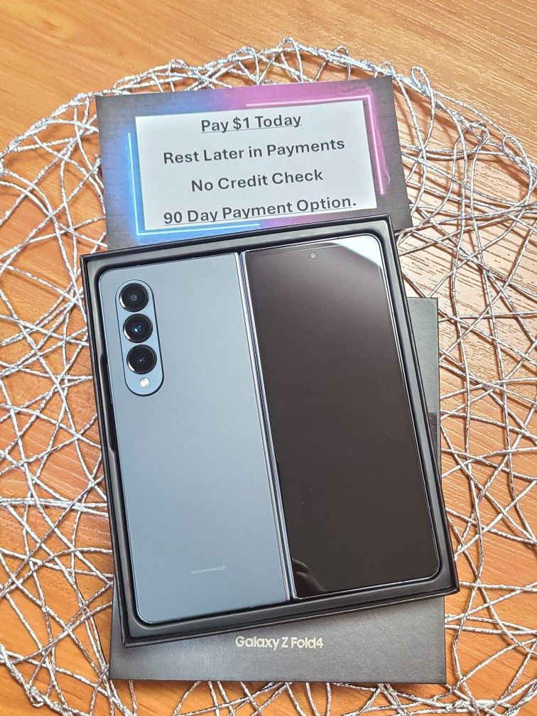 Samsung Galaxy Z Fold 4 5g 256gb Unlocked, FREE Smartwach/ Headphones. Pay $1 Today Rest in payments. NO CREDIT NEEDED FINANCING