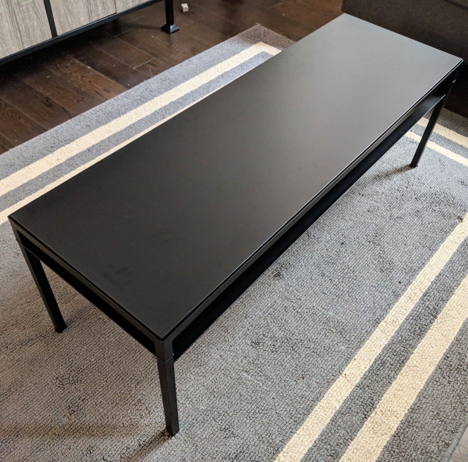 Ikea Nyboda coffee table reversible removable top beige / black