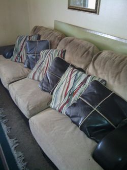 Furniture love seat couch and coffee table