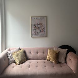 AllModern Pink 82” Velvet Couch