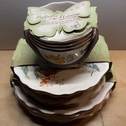 14 Lenox Butterfly Meadow Melamine Plates & Bowls