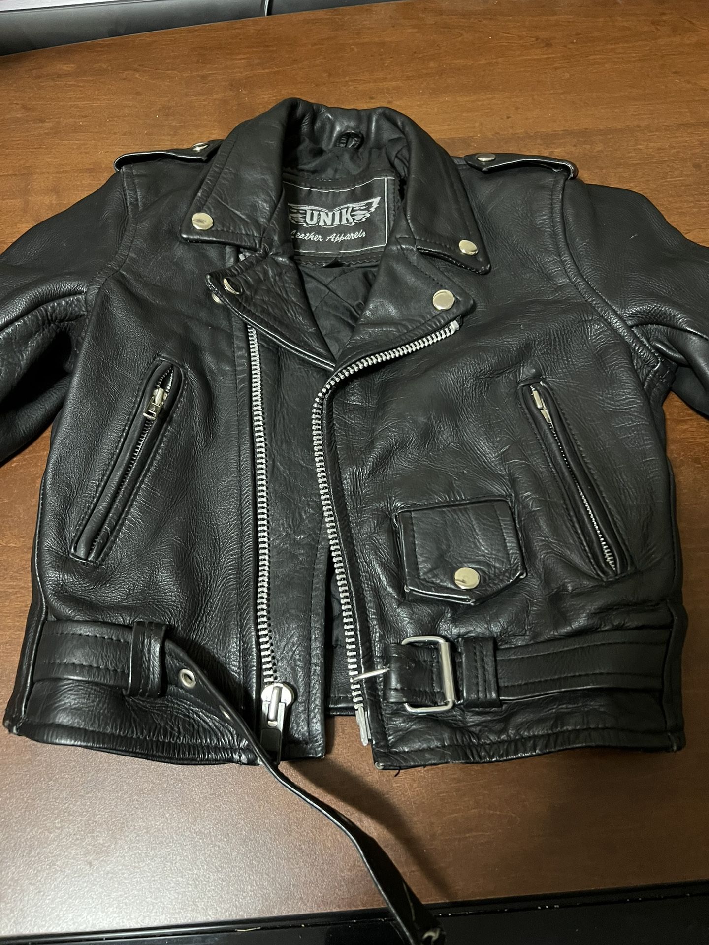 12 Youth Leather Biker/Motorcycle Jacket